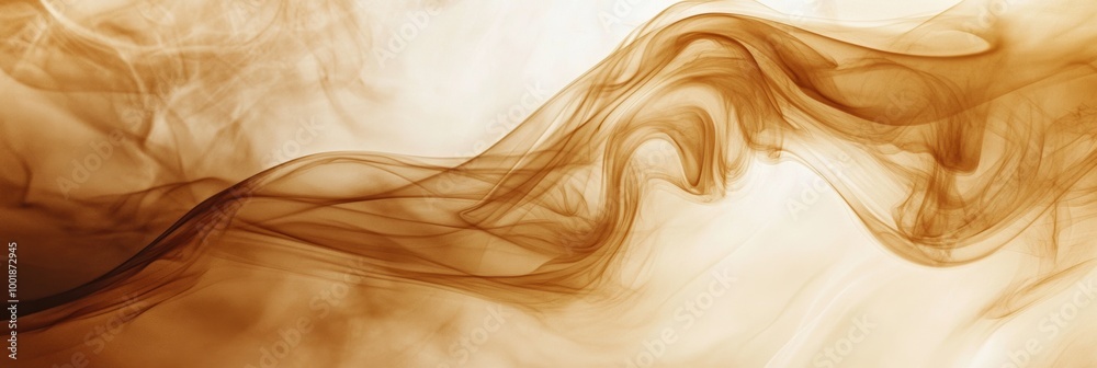 Aufkleber Abstract swirling smoke-like patterns in deep coffee tones create a captivating visual experience. Generative AI