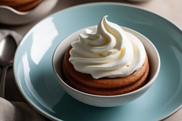 Fluffy Vanilla Cream Foam in Delicious Food Photography