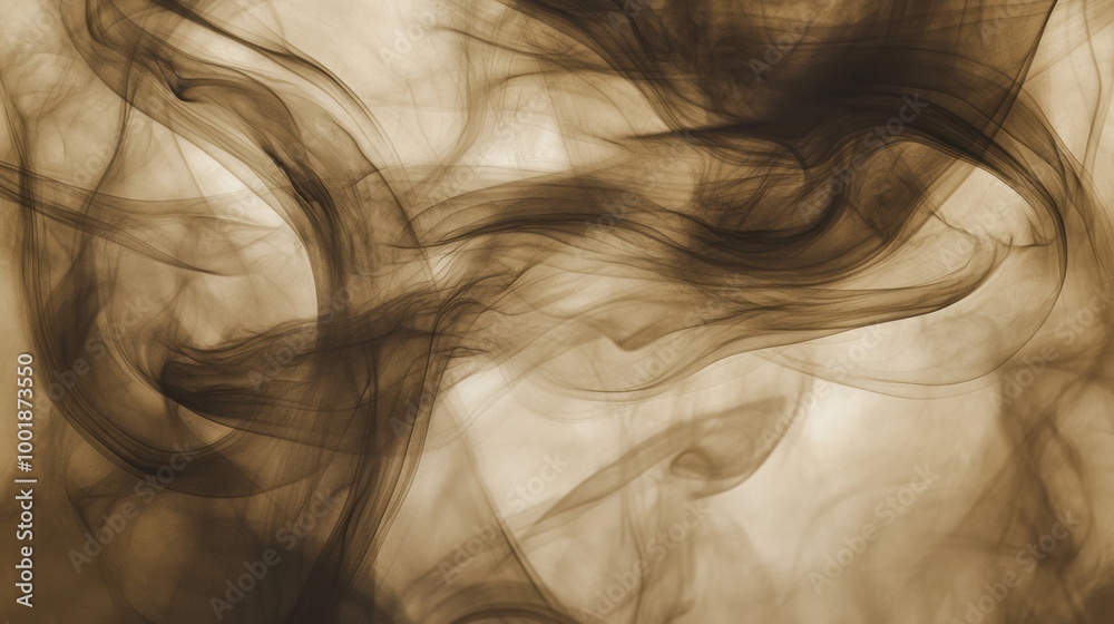 Leinwandbilder swirling patterns of abstract smoke blend seamlessly with rich coffee tones in a captivating visual 