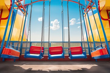 Isolated Swing Ride Image on Clear Background for Amusement and Entertainment