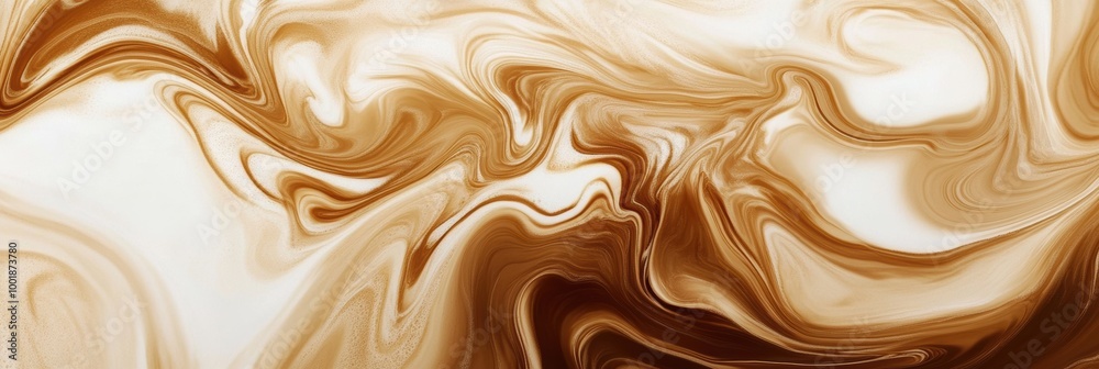 Aufkleber swirling coffee blends with milk in a mesmerizing dance of colors and textures, creating an artistic