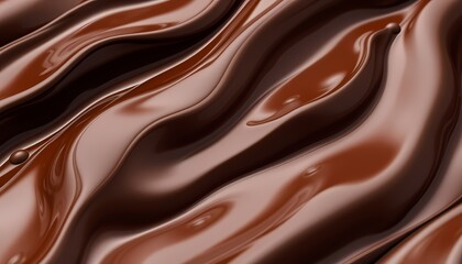 High-Detail Molten Chocolate Flow Glossy Finish and Rich Brown Hues for Marketing