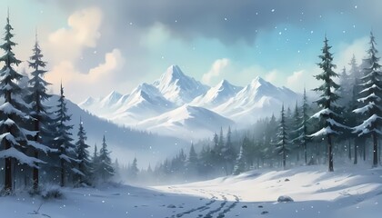 Fototapeta premium winter landscape in the mountains