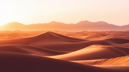 Naklejka premium Serene Golden Hour in Desert Landscape