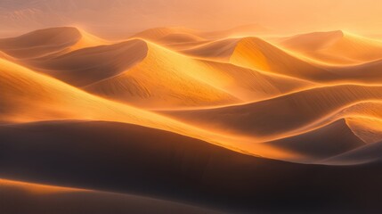 Golden Hour Glow in Desert Landscape
