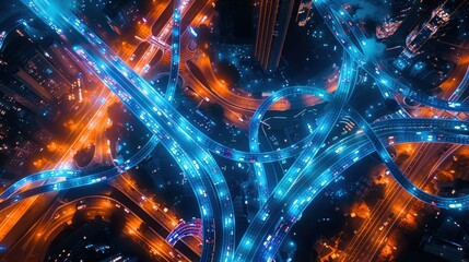 Stunning Overhead View of Complex Highway Network