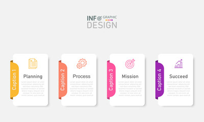 Steps or work processes in infographic format Presentation information work plan