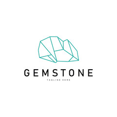 Gemstone Logo Stone Jewelry Vector Template Premium