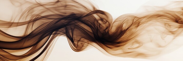 Swirling patterns of abstract smoke in rich coffee tones creating a mesmerizing visual experience for contemplation. Generative AI