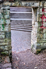 Prague, Czech Republic - July 19, 2024: Hiking trails and pathways in the hills around the Petrin...