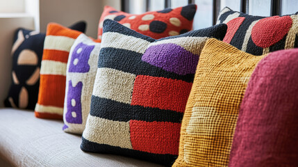 Show hand-knitted or custom-designed cushions, featuring monograms, names, or unique hand-painted designs. Emphasize the personal touch that handmade or personalized cushions bring to any space.