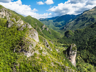 Orsomarso from a drone, Cosenza, Calabria, Italy