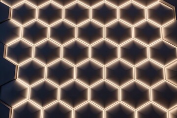 Fototapeta premium Bright Hexagonal Pattern Design with Modern Geometry and Dynamic Illumination
