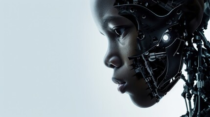 Obraz premium Human-Robot Hybrid with Futuristic Design