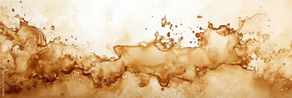 Leinwandbilder an abstract background featuring artistic coffee stains and splashes in warm tones creating a dynami