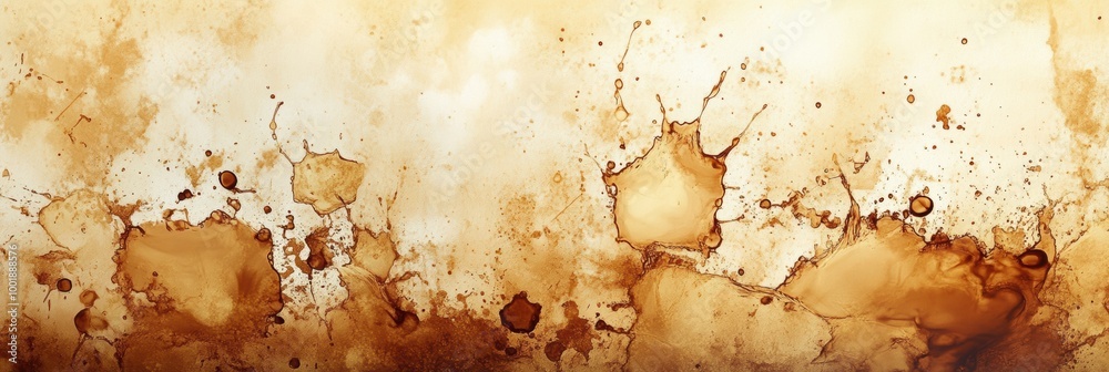 Aufkleber abstract artistic background featuring coffee stains and splashes with rich textures and warm tones 