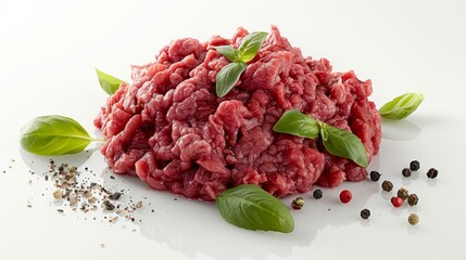 Meat  ground beef on a white background