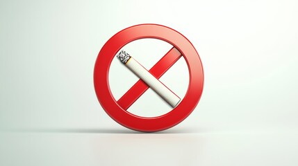 No smoking sign with cigarette, health warning