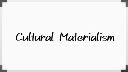 Cultural Materialism のホワイトボード風イラスト