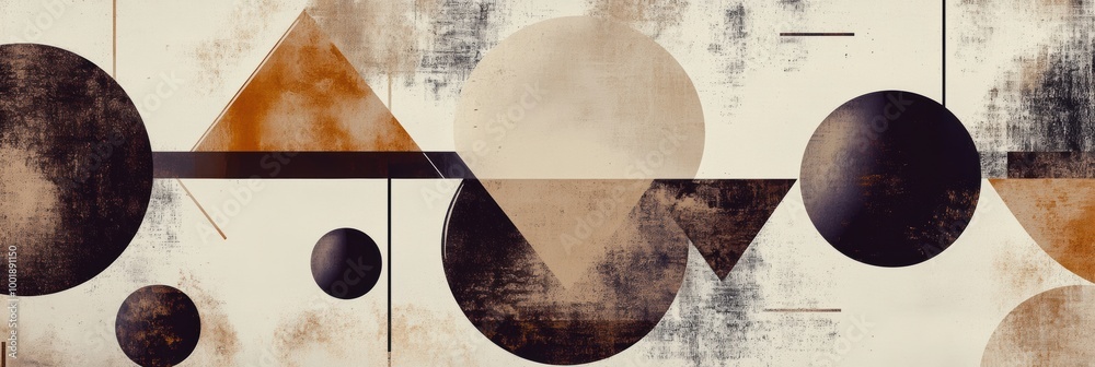 Fototapete abstract geometric shapes with rich coffee textures in various designs and forms blending harmonious