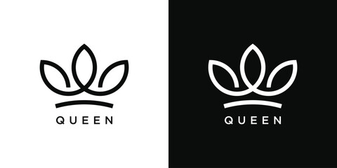 Royal Princess queen crown logo design. Premium Vector
