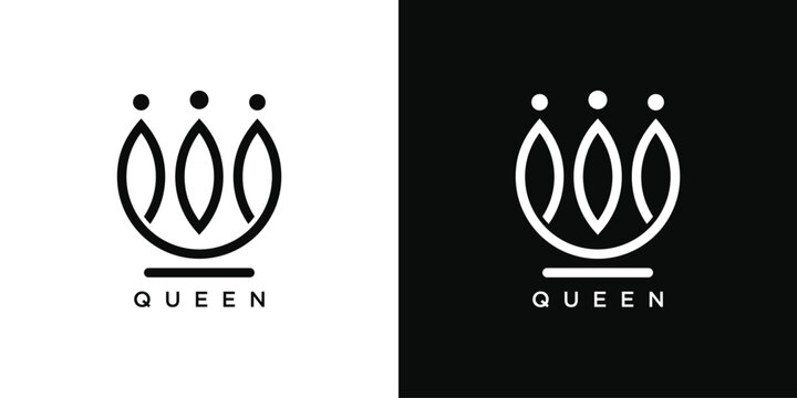 Royal Princess queen crown logo design. Premium Vector
