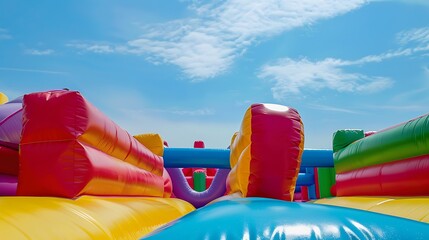 A colorful bouncy castle