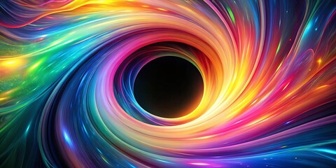 Fototapeta premium A mesmerizing abstract swirl of vibrant hues, radiating energy and creating a cosmic portal of pure light.