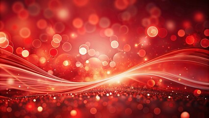 Abstract Red Background with Swirling Light and Sparkling Glitter