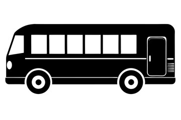 A modern electric bus icon silhouette vector on white background.