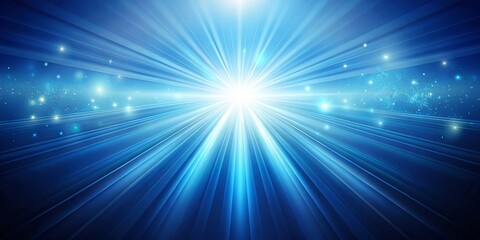 Fototapeta premium Radiant Blue Light Streaks Converge to a Center of Brilliance, Creating an Abstract Background of Mystical and Inspiring Energy