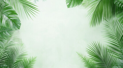 Obraz premium Palm Tree Branch Border With Transparent Background With Gradient Mesh, Vector Illustration.