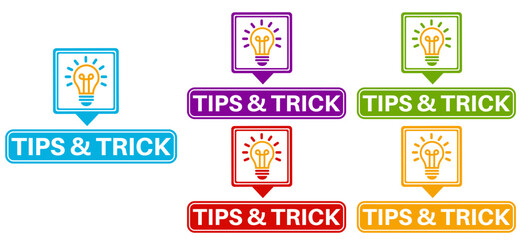set collections trendy stylish tips and trick icons. helpful label sticker tutorial sign design template vector illustration