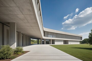 Obraz premium Innovative Architectural Design for a Monumental Concrete Cultural Center