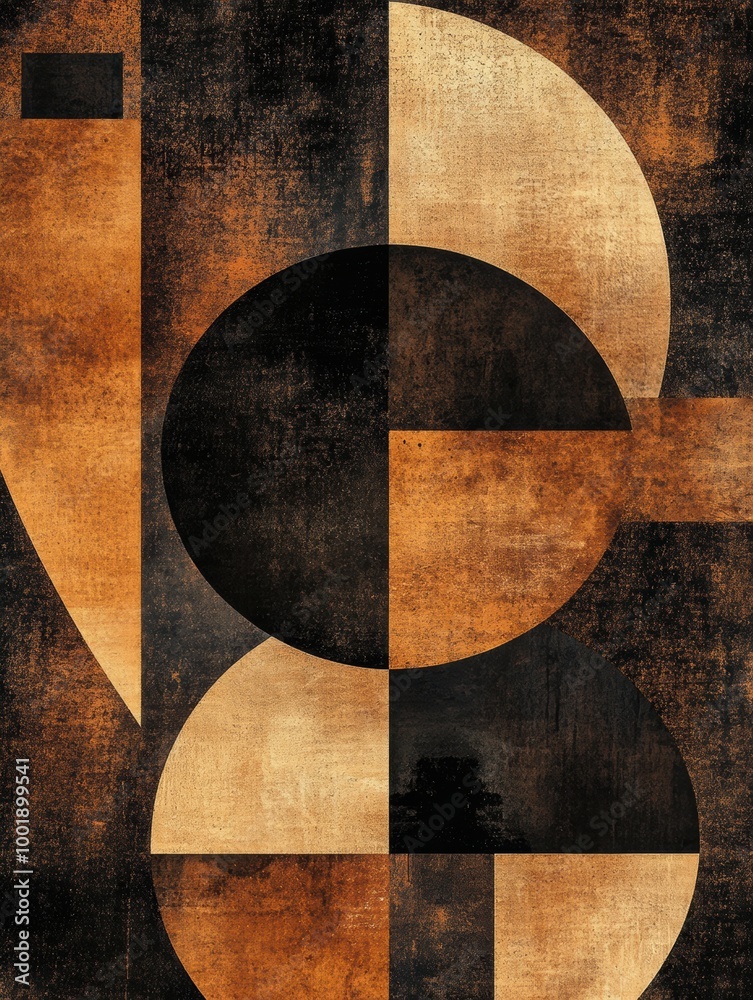 Poster abstract geometric shapes featuring rich coffee textures in a captivating design arrangement with ci