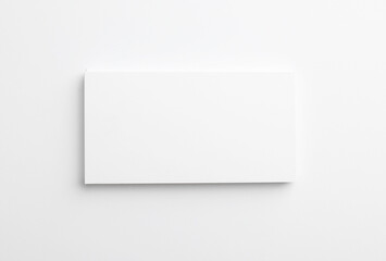 Blank business cards on light grey background, top view. Mockup for design