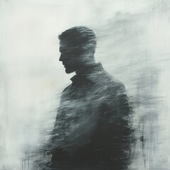 Obraz premium Mysterious silhouette with abstract background