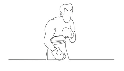 continuous line of boxers.drawing one line of boxing athlete.line art concept for competition,boxing match