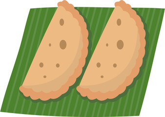 Indonesian Traditional Dessert Flat Illustration