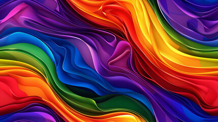 Obraz premium Waves, ruffles and bubbles, lgbt, lgbtqia colors of the rainbow. Seamless pattern 