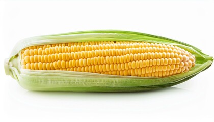 Fresh corn isolated on white background. Clipping path. 