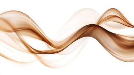 Abstract brown flowing wave lines on white