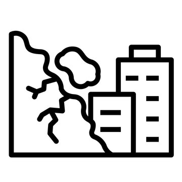 black line art buildings earthquake clip art preview