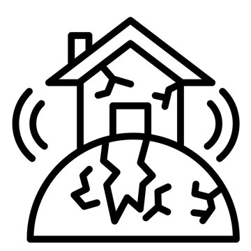 cracked house earthquake damage outline clip art preview