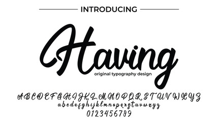 Having Font Stylish brush painted an uppercase vector letters, alphabet, typeface