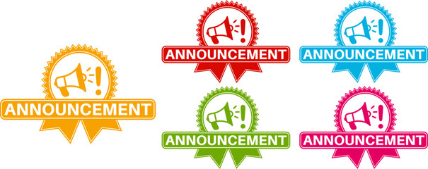 Set announcement icon. Exclamation announces sign labels design template Vector illustration