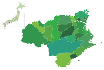 徳島　日本　地図　緑　アイコン	