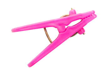 pink clothes pegs isolated