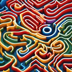 Colorful neon maze 