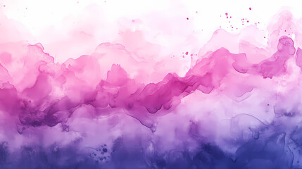 Obraz premium Pink purple watercolor texture background, pink smoke cloud wave painting, pink purple splash art ink paint banner,. Light Painting. Illustration